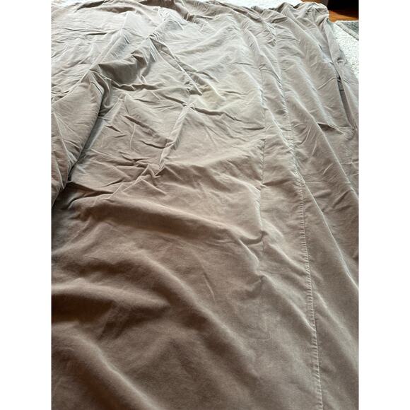 Williams-Sonoma Home Velvet Linen Duvet Cover Full Queen taupe beige brown - Picture 13 of 15